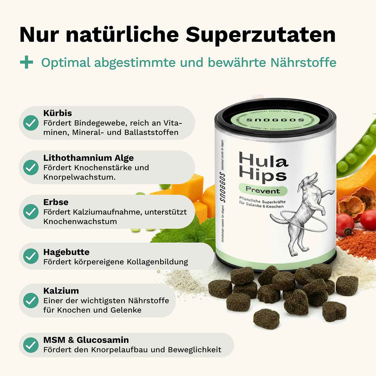 Hula Hips PREVENT Dog Snack - Bones & Joints - Snoggos