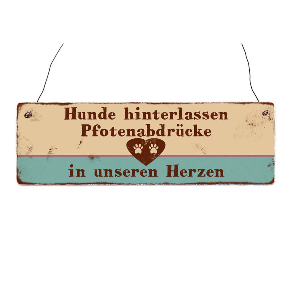 Holzschild „Pfotenabdrücke"