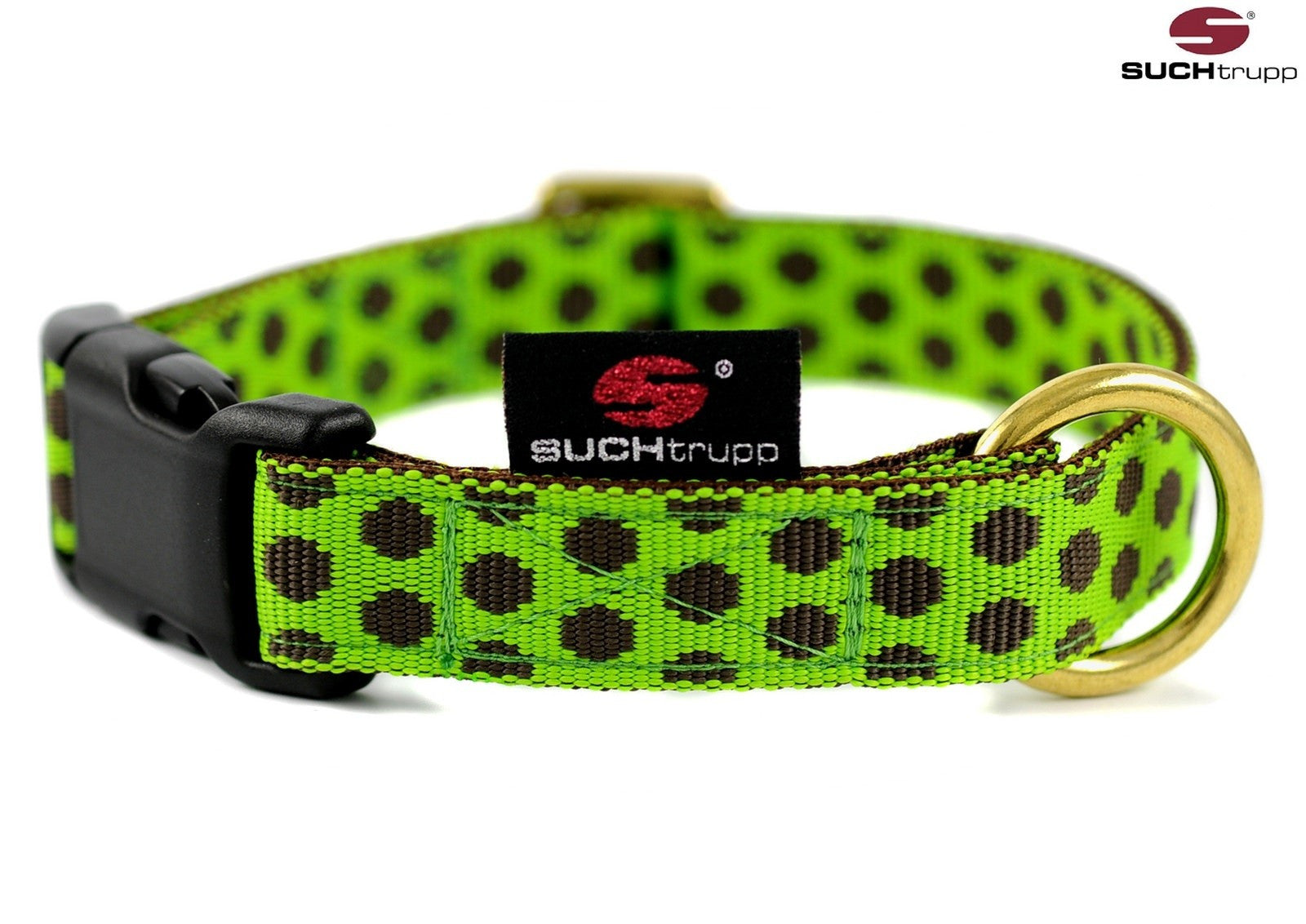 Collier pour chien à pois citron vert-marron de SUCHtrupp