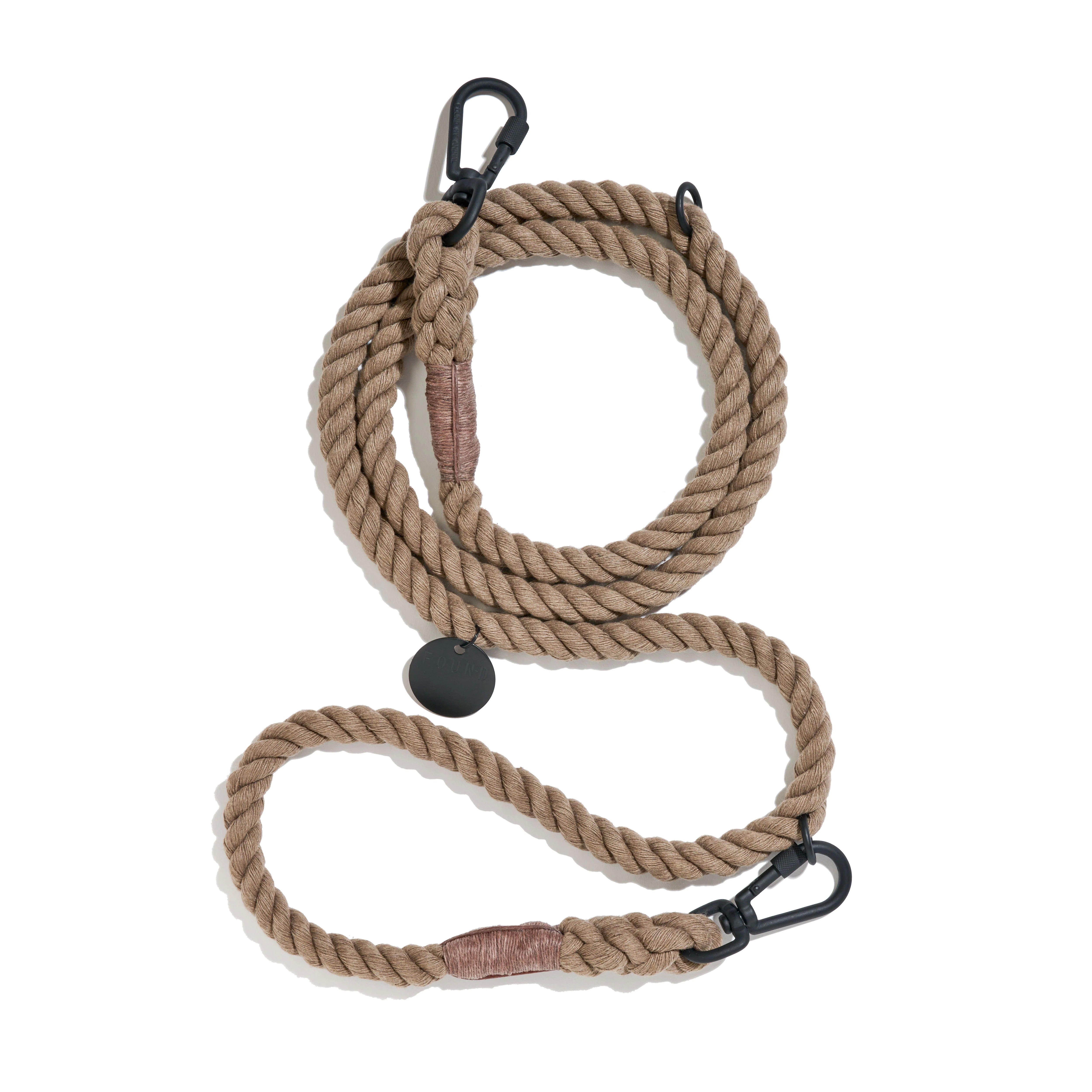 Tau-Leine Matt Black/Natural von FOUND MY ANIMAL