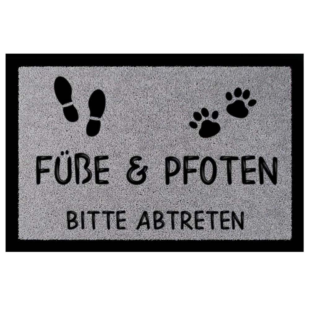 Fussmatte mit Hundespruch "Füsse & Pfoten"