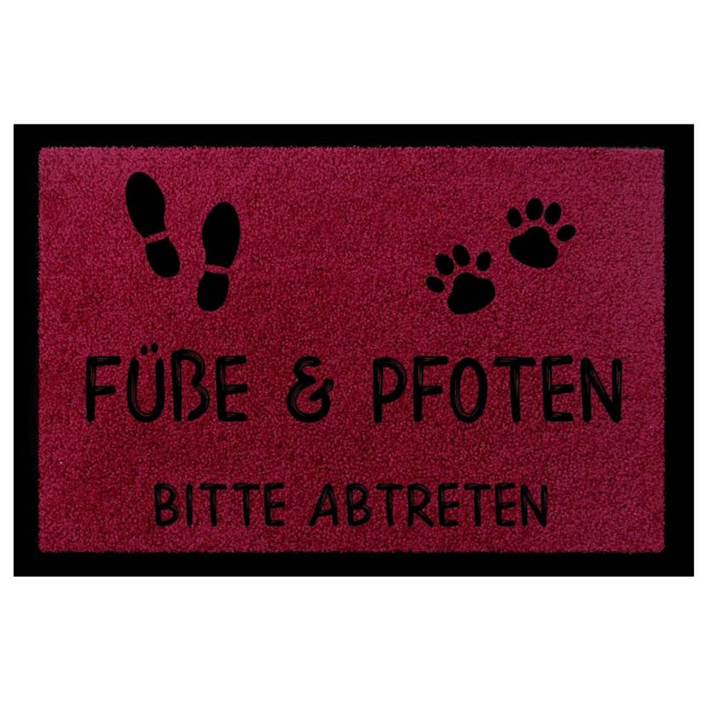 Fussmatte mit Hundespruch "Füsse & Pfoten"