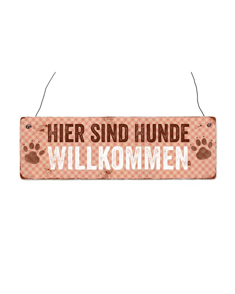 Vintage-Schild Hier sind Hunde willkommen Vintage-Schild Hier sind Hunde willkommen