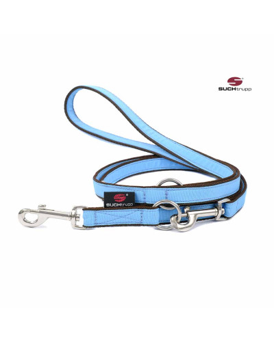 Schicke und robuste Hundeleine in hellem Blau von SUCHtrupp