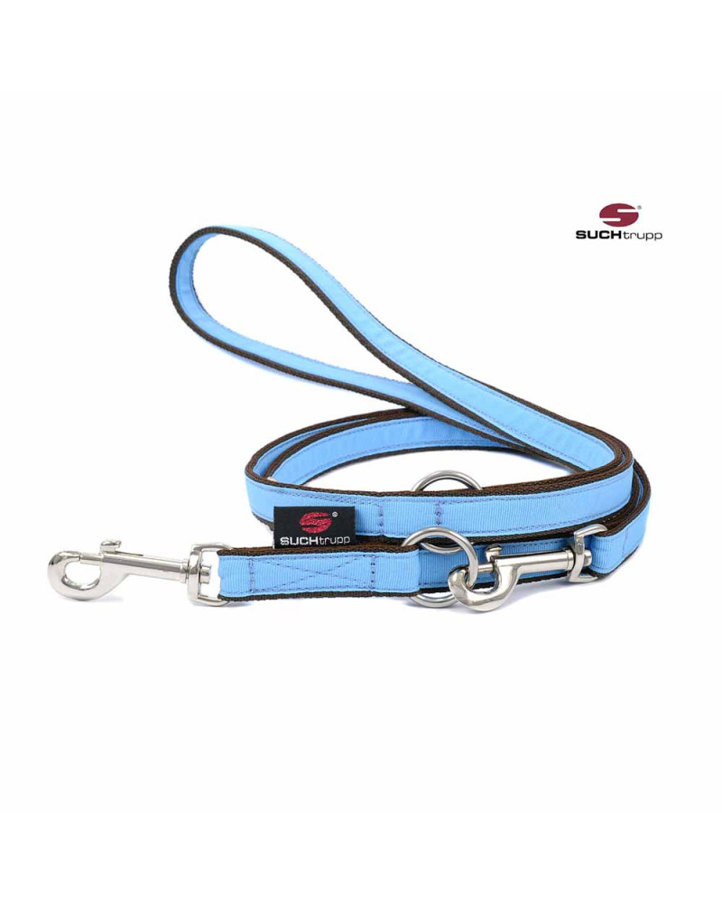 Schicke und robuste Hundeleine in hellem Blau von SUCHtrupp