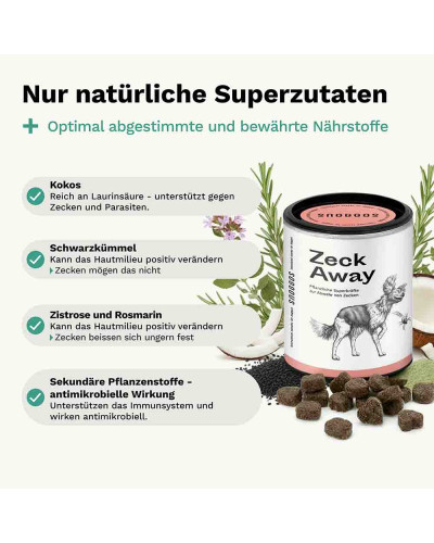 Zeck Away Hundesnack von Snoggos – Natürliche Abwehr