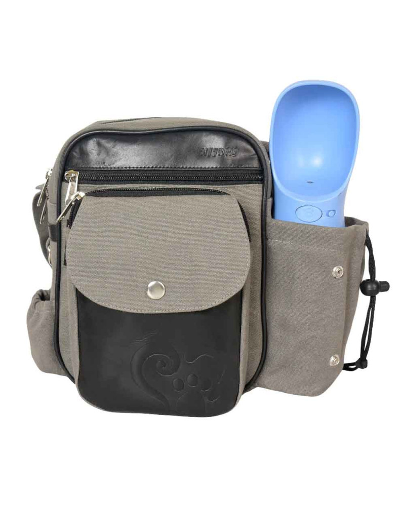 Funktionale Gassi-Tasche Konstanz mit Leder für den Hundespaziergang von NIJENS