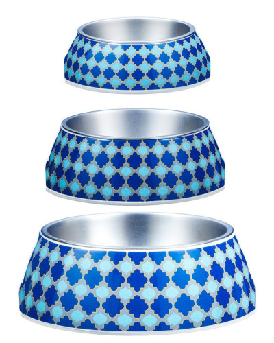 Melamin-Edelstahlnapf Marrakesch blau von Gummipets
