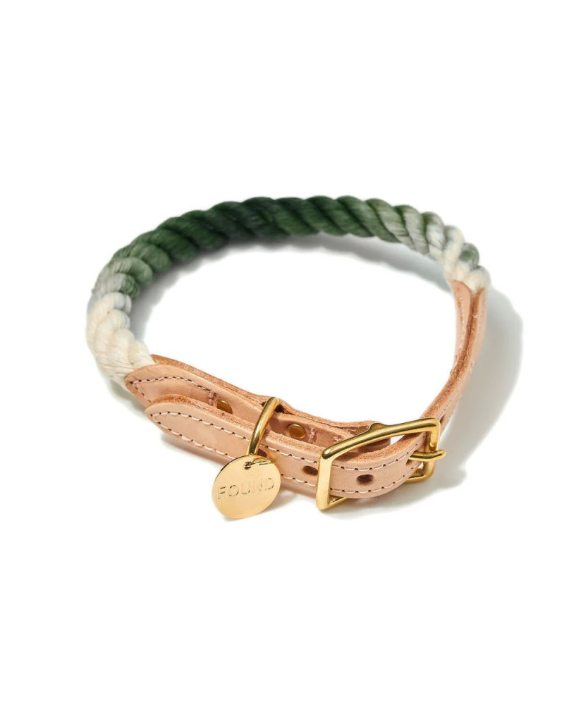 Edelschickes Tau-Halsband in Olive von FOUND MY ANIMAL