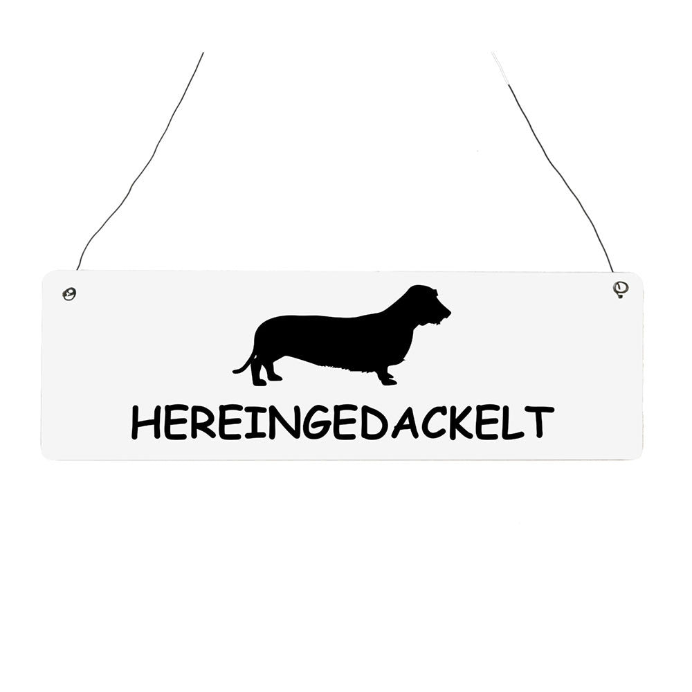Pancarte en bois "Dackel bienvenus"