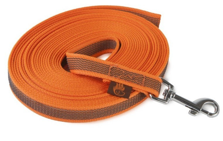Gummierte Leine in orange von firedog