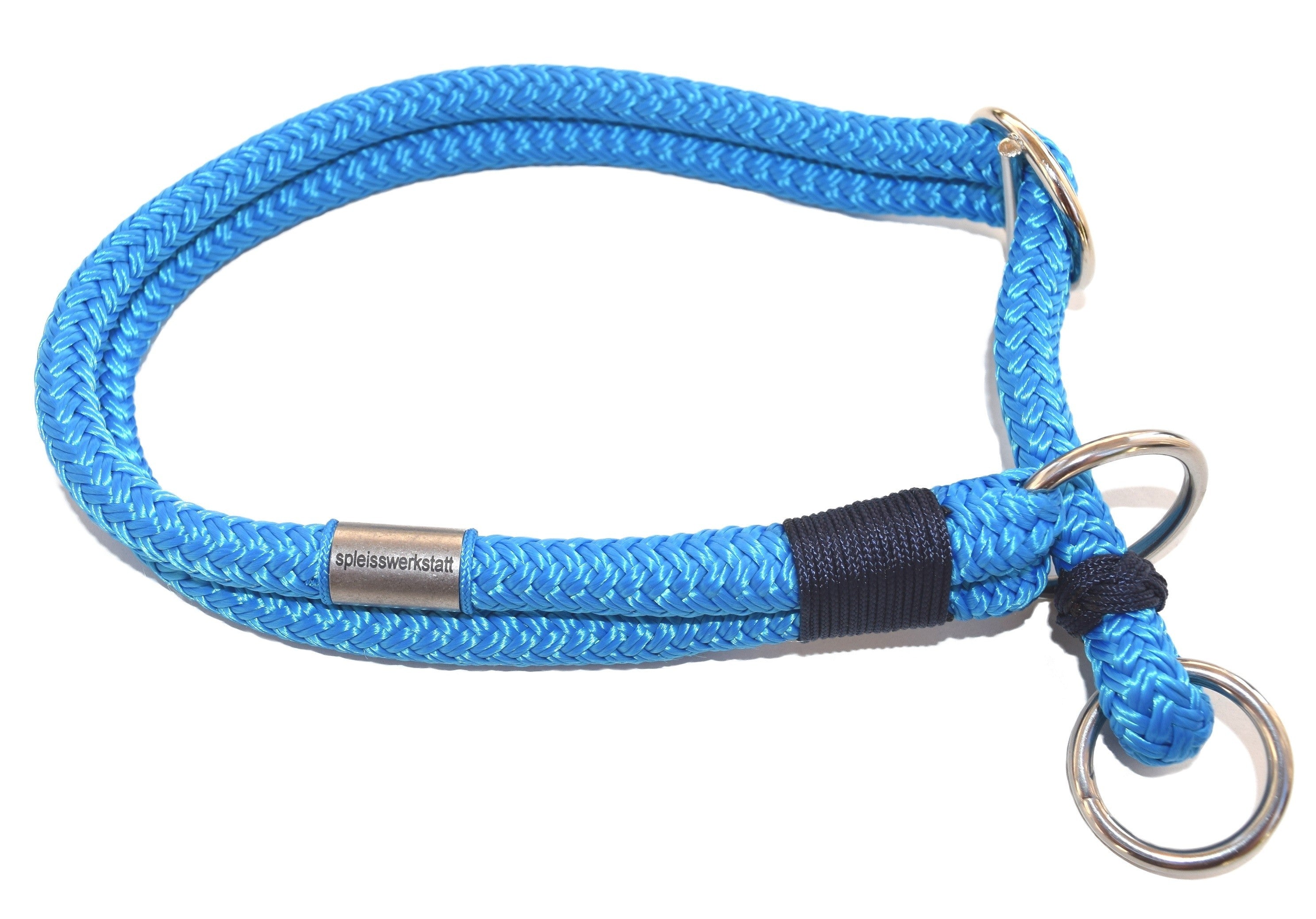 Collier en corde épissée à la main bleu vif-marine