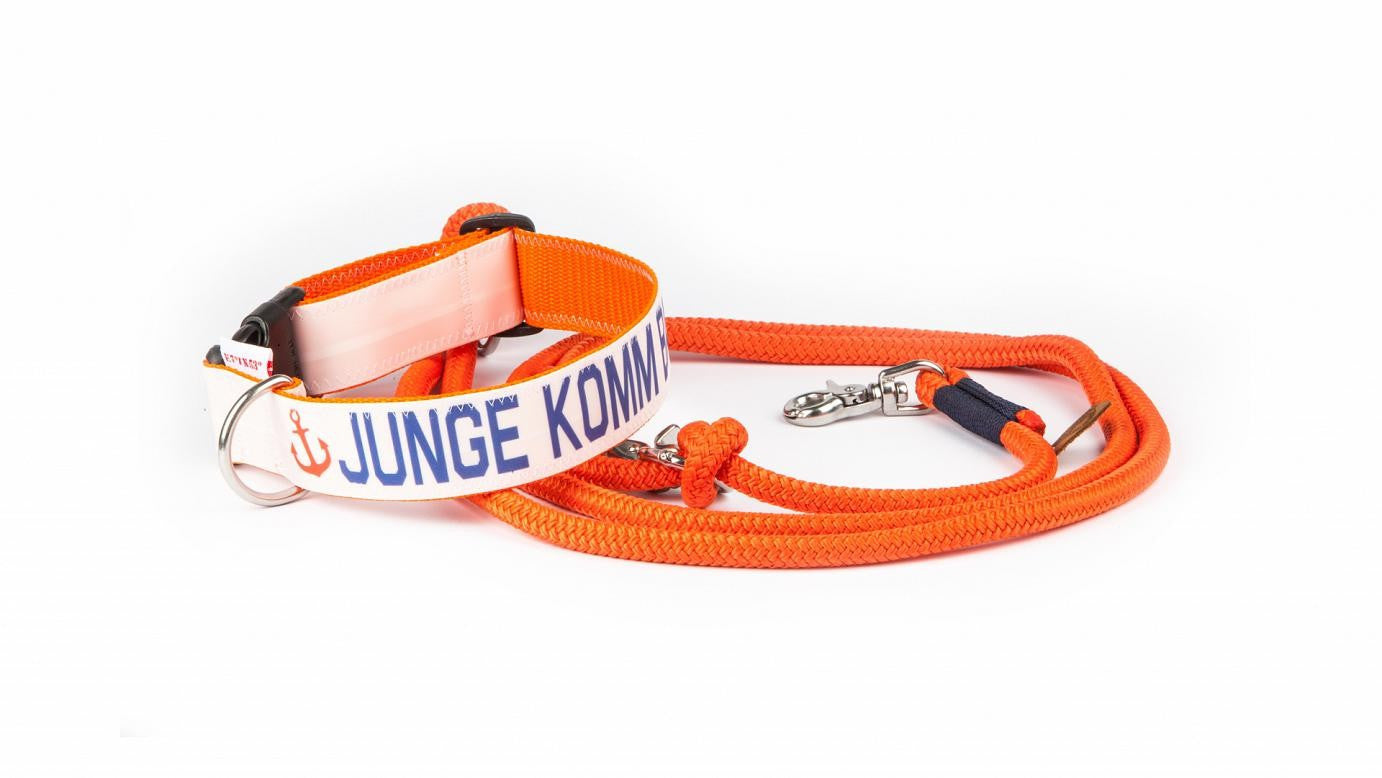 Collier « Jeune homme, reviens vite » en toile à voile - Studio am Meer