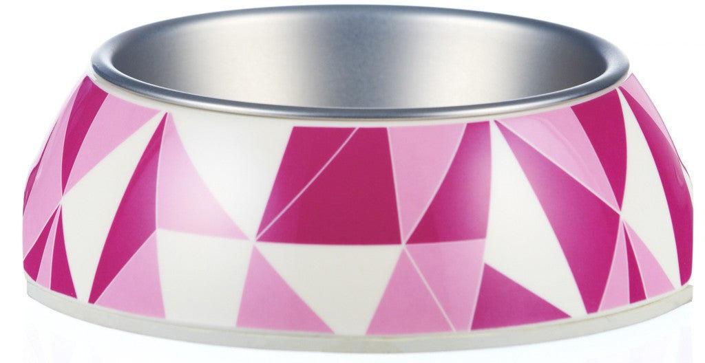 Gamelle en mélamine et acier inoxydable Federation rose de Gummipets