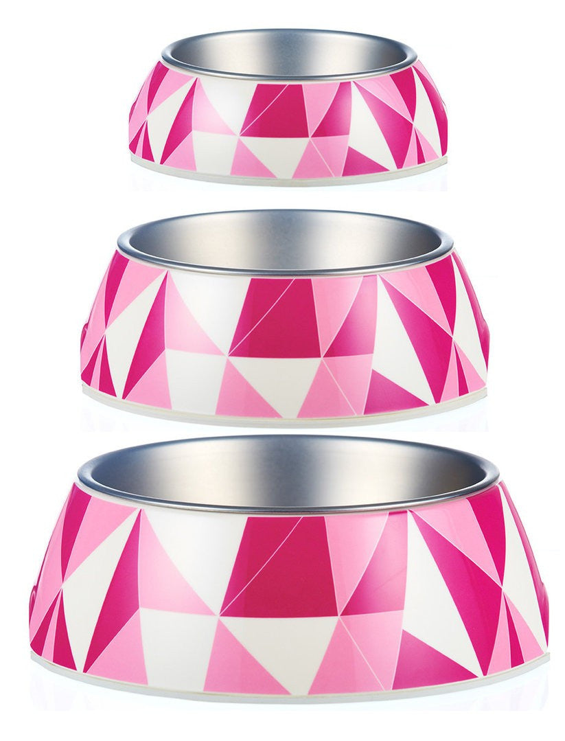 Gamelle en mélamine et acier inoxydable Federation rose de Gummipets