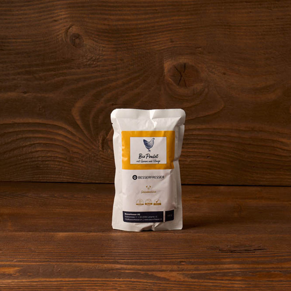 Poulet bio avec quinoa et mangue - Nourriture pour chiens BESSERFRESSER