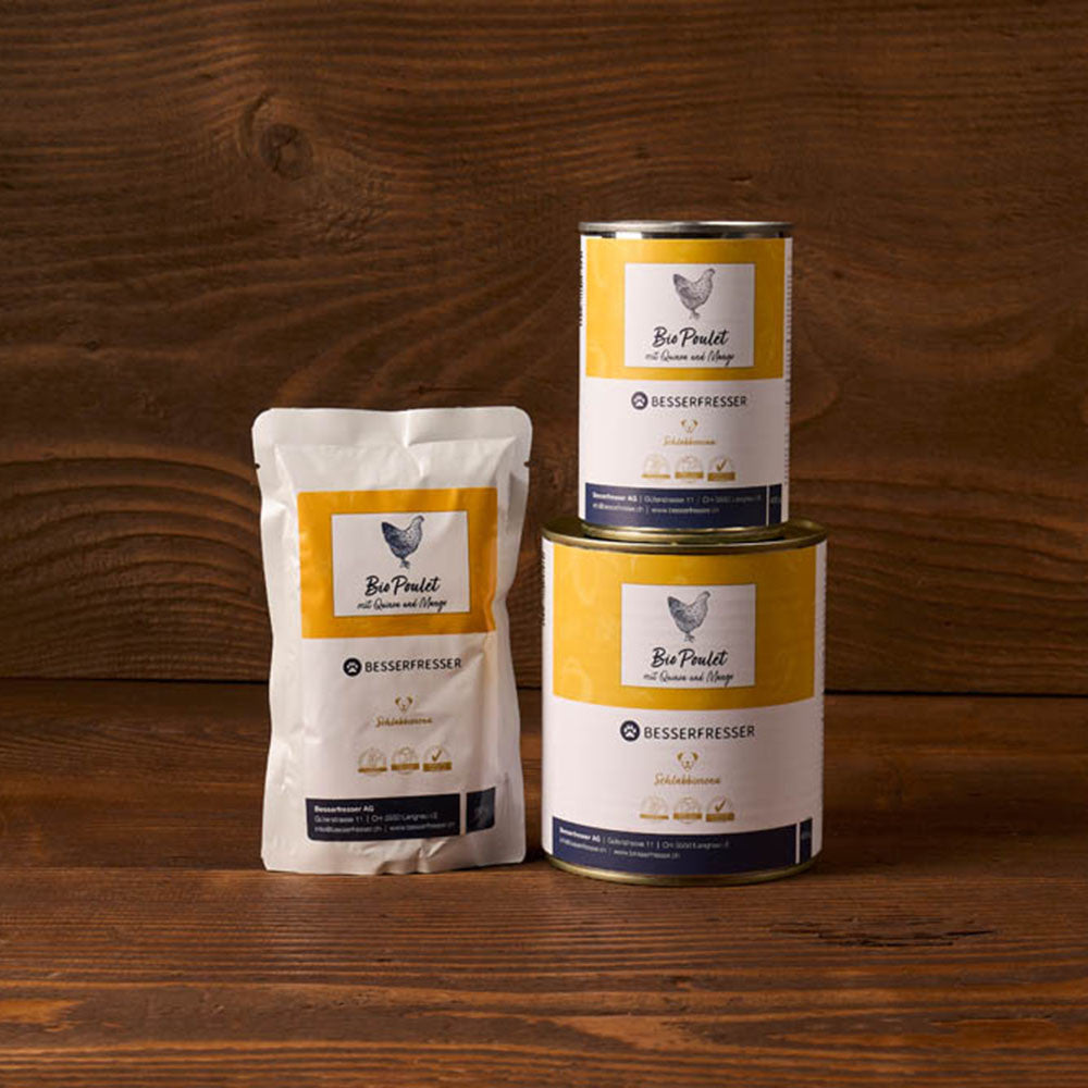 Poulet bio avec quinoa et mangue - Nourriture pour chiens BESSERFRESSER